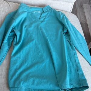 Women's Teal 3/4 Sleeve V-Neck Top